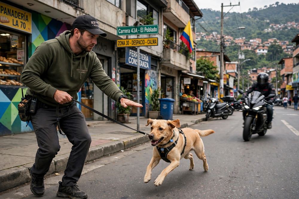 Perro persiguiendo motos y estímulos en movimiento, patrón asociado a conducta compulsiva