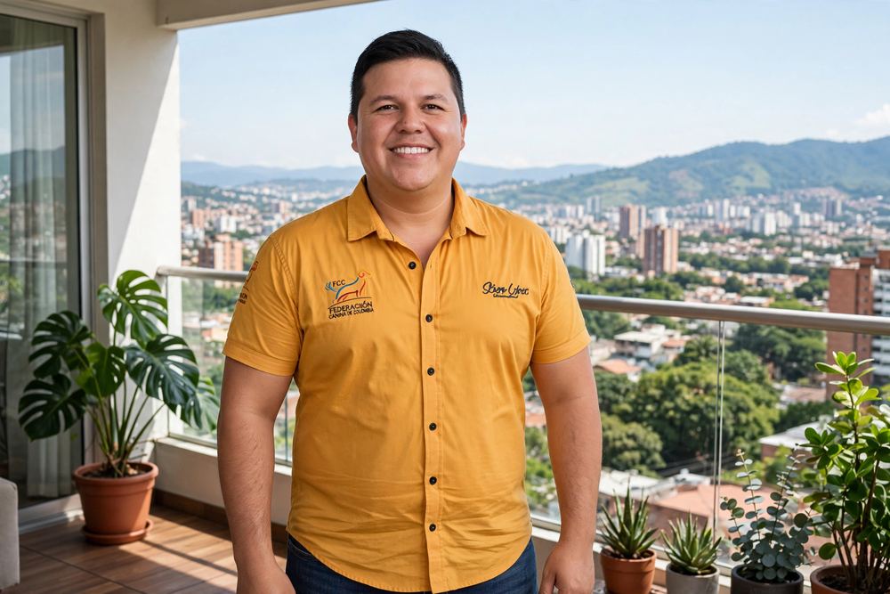 Retrato de Stiven López, etólogo canino fundador de Huellas y miembro de la Federación Canina de Colombia